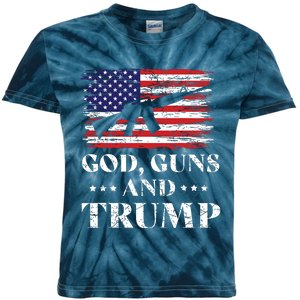 God Guns And Trump Donald Trump For President 2020 Kids Tie-Dye T-Shirt