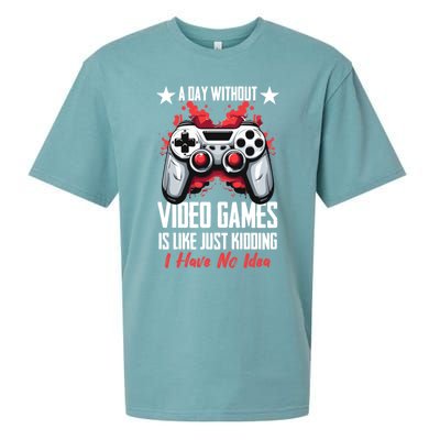 Gamer Gaming A Day Without Video Games Is Like Gift Sueded Cloud Jersey T-Shirt