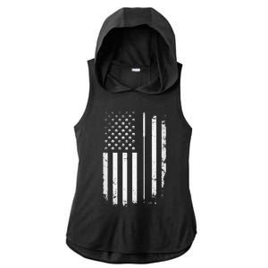 Golf Golfer American Flag Golf Flat Funny Golf Ladies PosiCharge Tri-Blend Wicking Draft Hoodie Tank