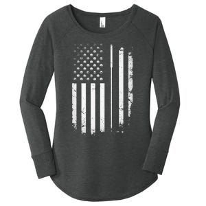 Golf Golfer American Flag Golf Flat Funny Golf Women's Perfect Tri Tunic Long Sleeve Shirt