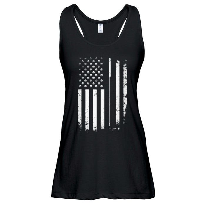 Golf Golfer American Flag Golf Flat Funny Golf Ladies Essential Flowy Tank