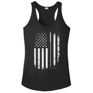 Golf Golfer American Flag Golf Flat Funny Golf Ladies PosiCharge Competitor Racerback Tank