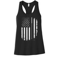 Golf Golfer American Flag Golf Flat Funny Golf Women's Racerback Tank