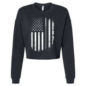 Golf Golfer American Flag Golf Flat Funny Golf Cropped Pullover Crew