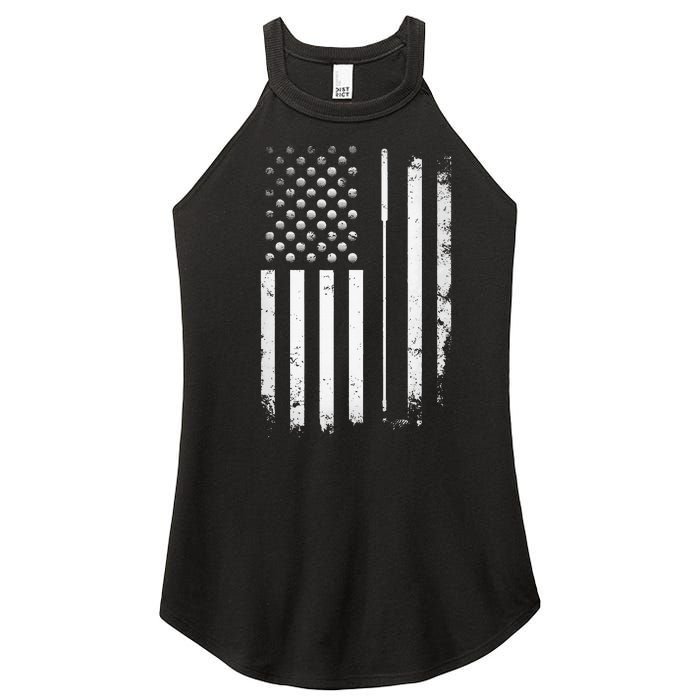 Golf Golfer American Flag Golf Flat Funny Golf Women's Perfect Tri Rocker Tank