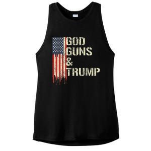 God Guns And Trump 2nd Amendment Flag Trump America Ladies PosiCharge Tri-Blend Wicking Tank