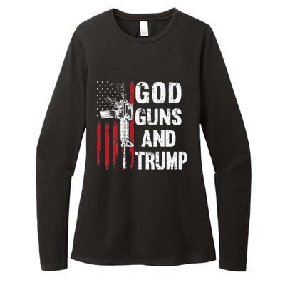 God Guns And Trump 2nd Amendment Flag AR15 American Flag Womens CVC Long Sleeve Shirt