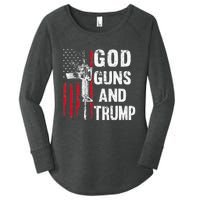 God Guns And Trump 2nd Amendment Flag AR15 American Flag Women's Perfect Tri Tunic Long Sleeve Shirt