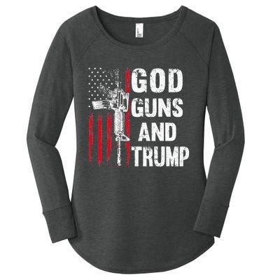 God Guns And Trump 2nd Amendment Flag AR15 American Flag Women's Perfect Tri Tunic Long Sleeve Shirt