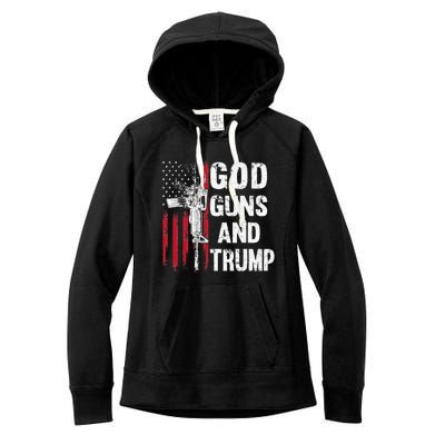 God Guns And Trump 2nd Amendment Flag AR15 American Flag Women's Fleece Hoodie