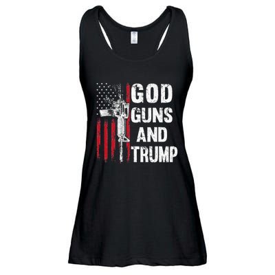 God Guns And Trump 2nd Amendment Flag AR15 American Flag Ladies Essential Flowy Tank