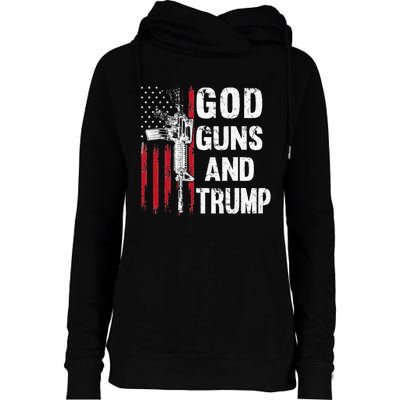 God Guns And Trump 2nd Amendment Flag AR15 American Flag Womens Funnel Neck Pullover Hood