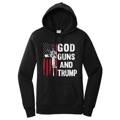 God Guns And Trump 2nd Amendment Flag AR15 American Flag Women's Pullover Hoodie