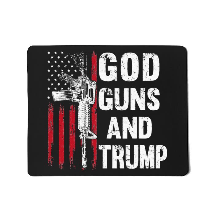 God Guns And Trump 2nd Amendment Flag AR15 American Flag Mousepad