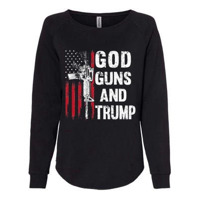 God Guns And Trump 2nd Amendment Flag AR15 American Flag Womens California Wash Sweatshirt