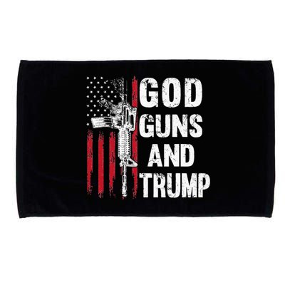 God Guns And Trump 2nd Amendment Flag AR15 American Flag Microfiber Hand Towel