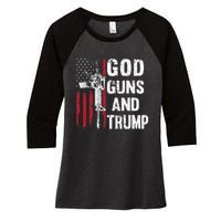 God Guns And Trump 2nd Amendment Flag AR15 American Flag Women's Tri-Blend 3/4-Sleeve Raglan Shirt