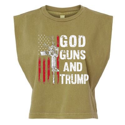 God Guns And Trump 2nd Amendment Flag AR15 American Flag Garment-Dyed Women's Muscle Tee