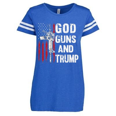 God Guns And Trump 2nd Amendment Flag AR15 American Flag Enza Ladies Jersey Football T-Shirt