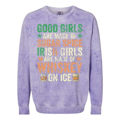 Good Girls Are Made Of Sugar Spice Irish Girls Colorblast Crewneck Sweatshirt