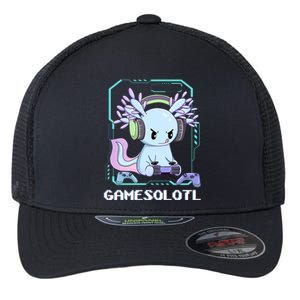 Gamesolotl Gamer Axolotl Funny Cute Flexfit Unipanel Trucker Cap