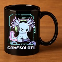 Gamesolotl Gamer Axolotl Funny Cute 11oz C Handle Ceramic Mug