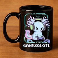 Gamesolotl Gamer Axolotl Funny Cute 11oz C Handle Ceramic Mug