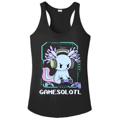 Gamesolotl Gamer Axolotl Funny Cute Ladies PosiCharge Competitor Racerback Tank