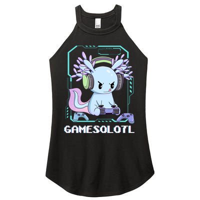 Gamesolotl Gamer Axolotl Funny Cute Women's Perfect Tri Rocker Tank