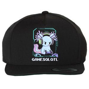 Gamesolotl Gamer Axolotl Funny Cute Wool Snapback Cap