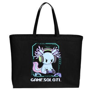 Gamesolotl Gamer Axolotl Funny Cute Cotton Canvas Jumbo Tote