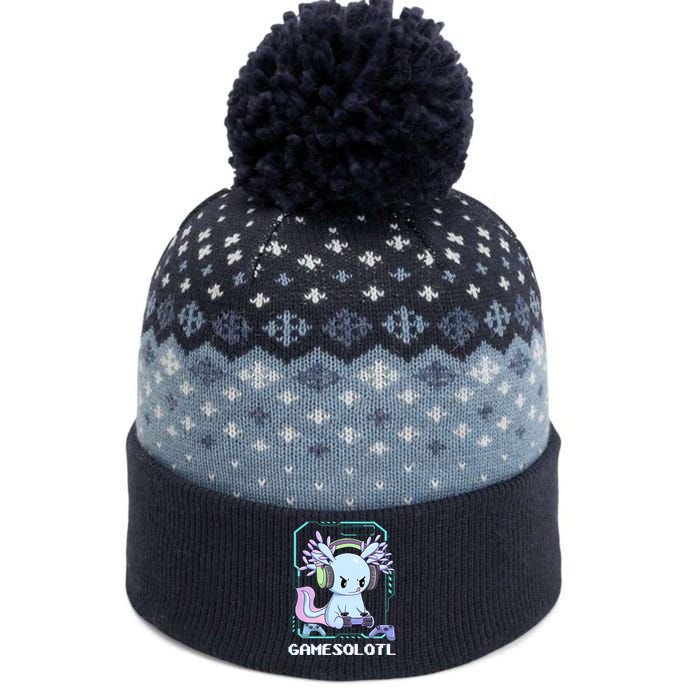 Gamesolotl Gamer Axolotl Funny Cute The Baniff Cuffed Pom Beanie