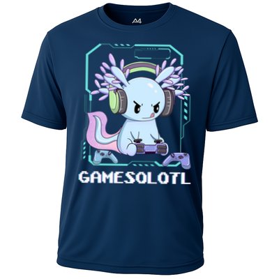 Gamesolotl Gamer Axolotl Funny Cute Performance Shirt