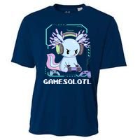 Gamesolotl Gamer Axolotl Funny Cute Cooling Performance Crew T-Shirt