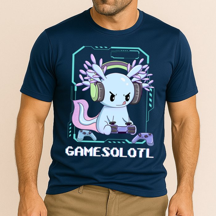 Gamesolotl Gamer Axolotl Funny Cute Cooling Performance Crew T-Shirt