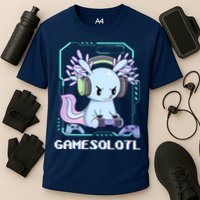 Gamesolotl Gamer Axolotl Funny Cute Cooling Performance Crew T-Shirt