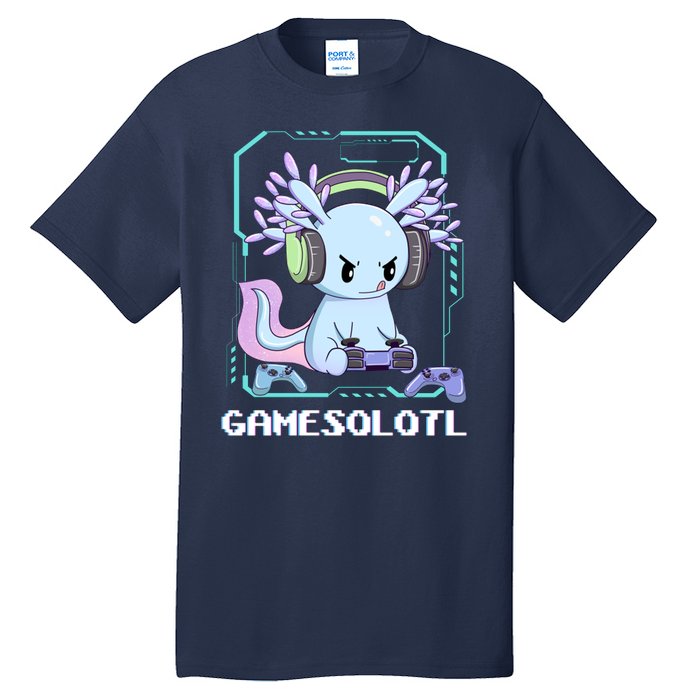 Gamesolotl Gamer Axolotl Funny Cute Tall T-Shirt