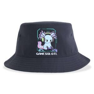 Gamesolotl Gamer Axolotl Funny Cute Sustainable Bucket Hat