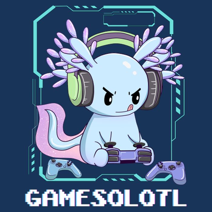 Gamesolotl Gamer Axolotl Funny Cute Button