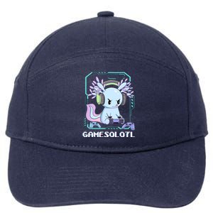 Gamesolotl Gamer Axolotl Funny Cute 7-Panel Snapback Hat