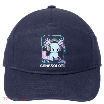 Gamesolotl Gamer Axolotl Funny Cute 7-Panel Snapback Hat