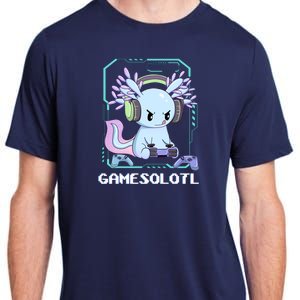 Gamesolotl Gamer Axolotl Funny Cute Adult ChromaSoft Performance T-Shirt