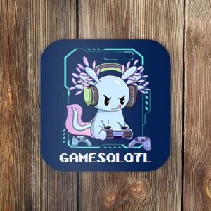 Gamesolotl Gamer Axolotl Funny Cute Coaster