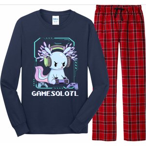 Gamesolotl Gamer Axolotl Funny Cute Long Sleeve Pajama Set