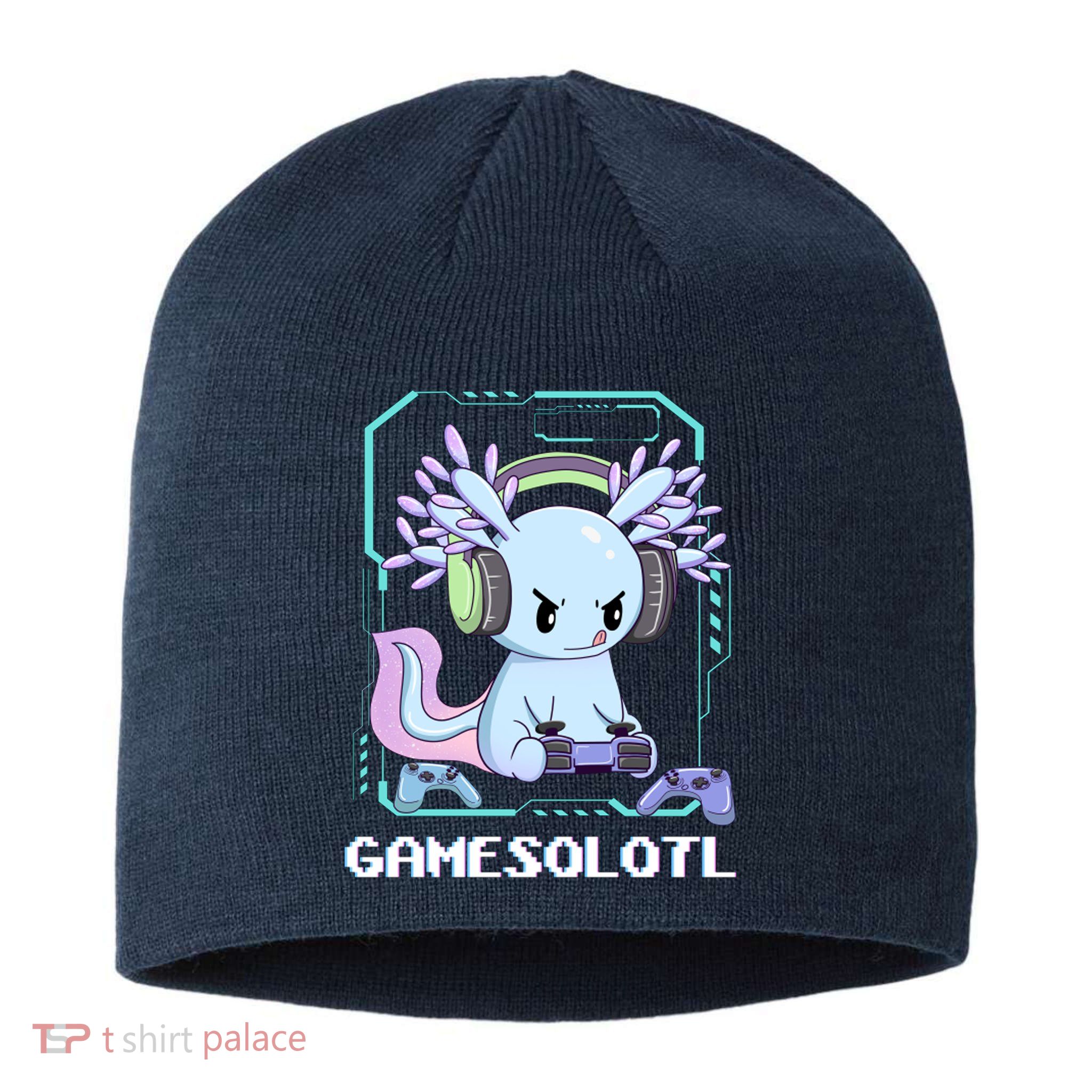 Gamesolotl Gamer Axolotl Funny Cute Sustainable Beanie