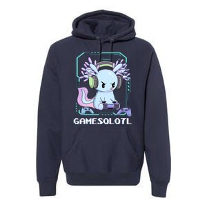 Gamesolotl Gamer Axolotl Funny Cute Premium Hoodie