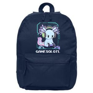 Gamesolotl Gamer Axolotl Funny Cute 16 in Basic Backpack