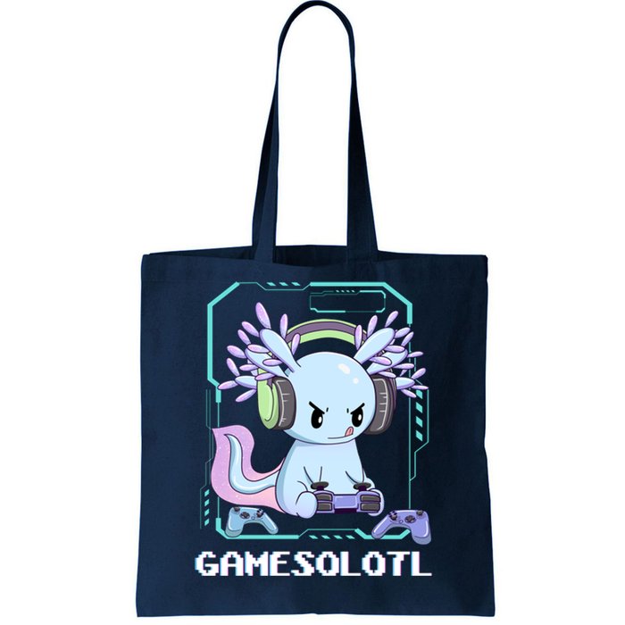 Gamesolotl Gamer Axolotl Funny Cute Tote Bag