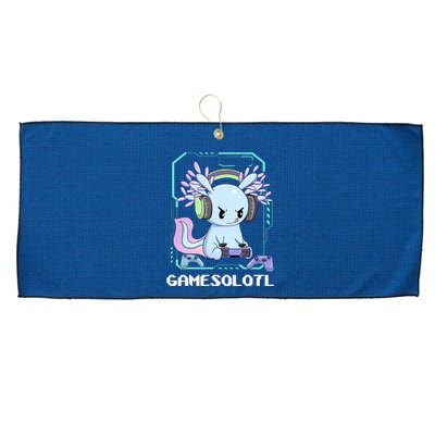 Gamesolotl Gamer Axolotl Funny Cute Large Microfiber Waffle Golf Towel