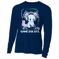 Gamesolotl Gamer Axolotl Funny Cute Cooling Performance Long Sleeve Crew